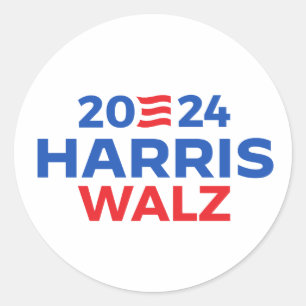 Harris Walz 2024 Runt Klistermärke
