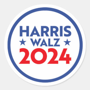 Harris Walz 2024 Runt Klistermärke