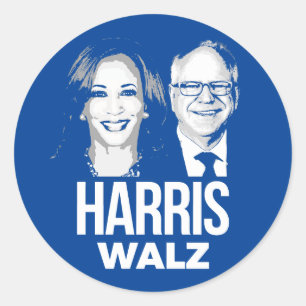Harris Walz 2024 Runt Klistermärke
