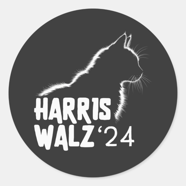 Harris Walz 2024 Runt Klistermärke (Framsida)