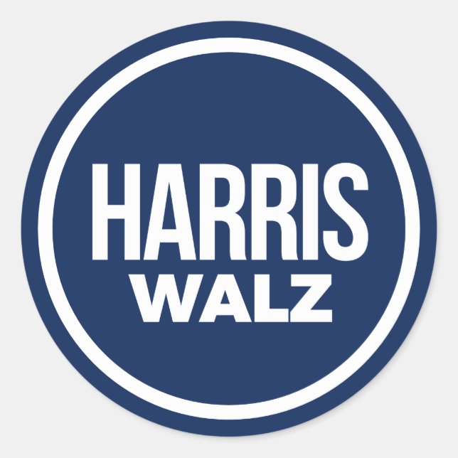 Harris Walz 2024 Runt Klistermärke (Framsida)