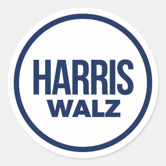 HARRIS WALZ 2024 RUNT KLISTERMÄRKE (Framsida)