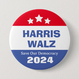 Harris Walz 2024 Spara Vår demokrati Knapp