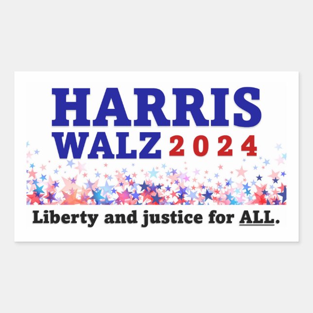 Harris Walz 2024 Sticker Rektangulärt Klistermärke (Framsida)