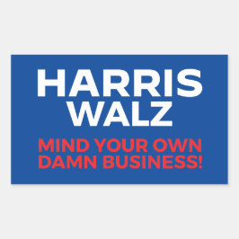Harris Walz 2024 - Tänk på din egen verksamhet! Rektangulärt Klistermärke