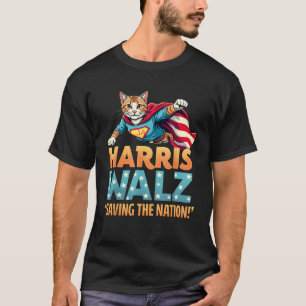 Harris Walz 2024 Toppen Cat Valection Comma La Kam T Shirt