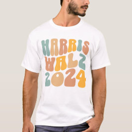 Harris Walz 2024 Trendig Boho-våg T Shirt