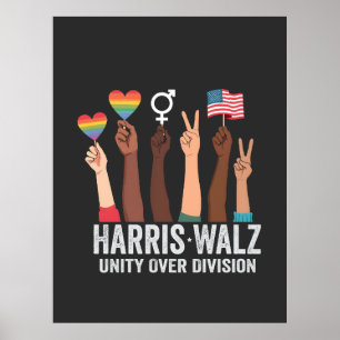 Harris Walz 2024 Unity over Division HBT-val Poster