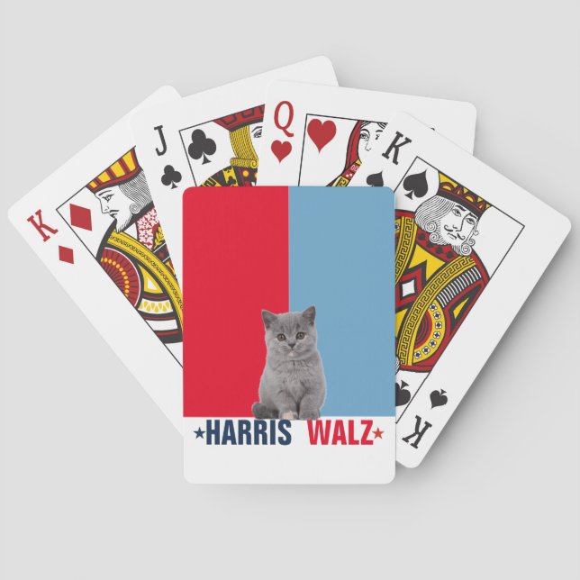 Harris Walz 2024, uppenbarligen Red Blue Casinokort (Baksidan)