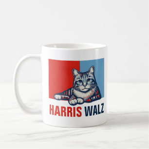 Harris Walz 2024: Uppenbarligen rödblå katt Kaffemugg