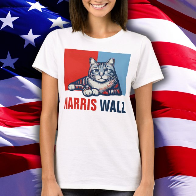Harris Walz 2024: Uppenbarligen rödblå katt T Shirt (Skapare uppladdad)