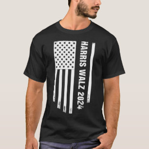 Harris Walz 2024 US American Flagga T Shirt