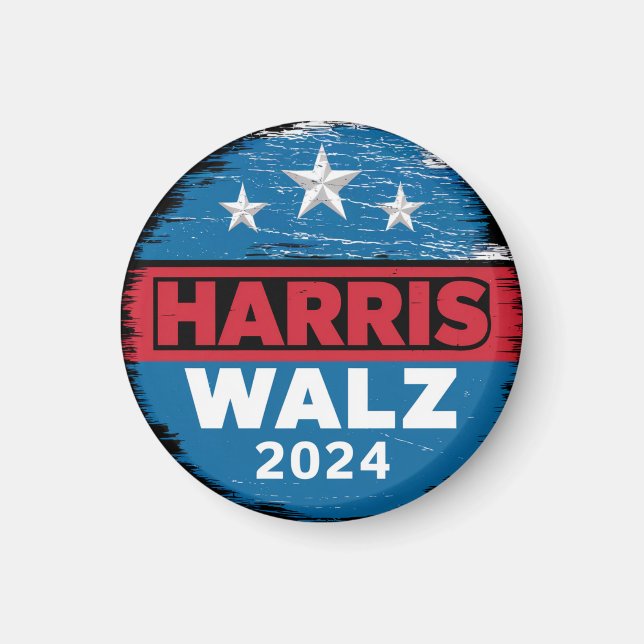 Harris Walz 2024 Val Kamala Harris Tim Waltz  Magnet (Framsidan)