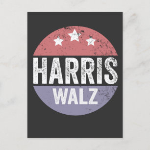 Harris Walz 2024 Val Kamala Tim Waltz Amerika Vykort