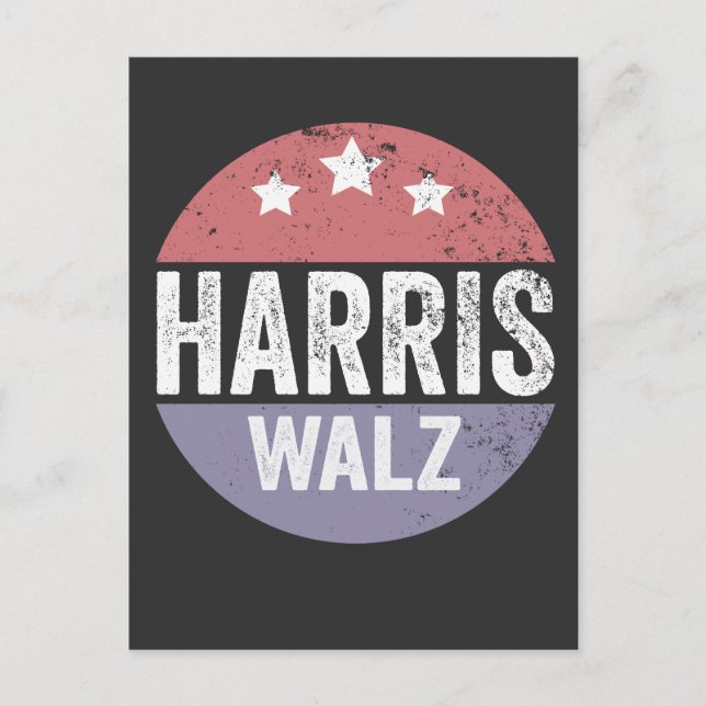 Harris Walz 2024 Val Kamala Tim Waltz Amerika Vykort (Framsida)