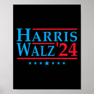 Harris Walz 2024 Val Omröstning Patriotic Tim Walt Poster