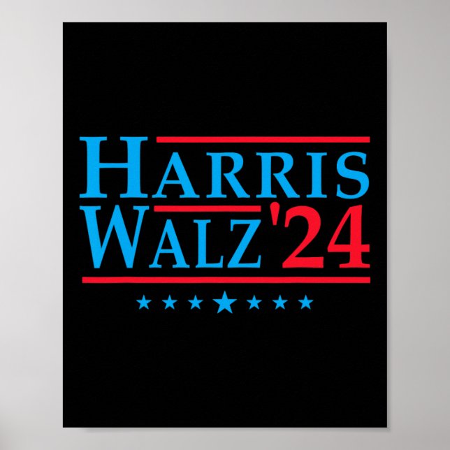 Harris Walz 2024 Val Omröstning Patriotic Tim Walt Poster (Framsidan)