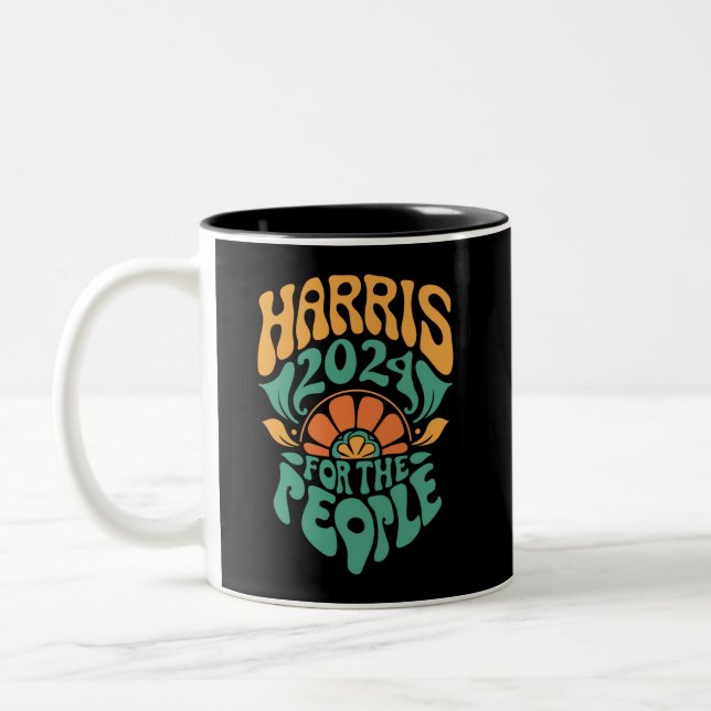 Harris Walz 2024 Val President Kamala Harris  Två-Tonad Mugg (Vänster)