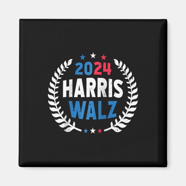 Harris Walz 2024 Valection Kamala Harris Tim Waltz Magnet (Framsidan)