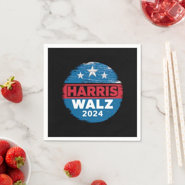 Harris Walz 2024 Valection Kamala Harris Tim Waltz Pappersservett (Insitu)