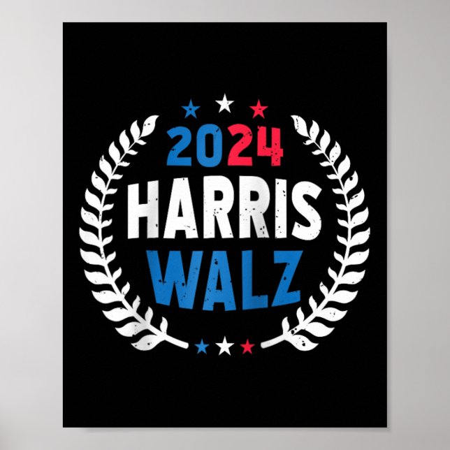 Harris Walz 2024 Valection Kamala Harris Tim Waltz Poster (Framsidan)
