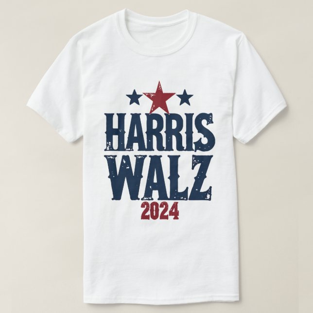 Harris Walz 2024 Valection Kamala Harris Tim Waltz T Shirt (Design framsida)