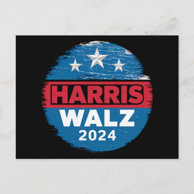 Harris Walz 2024 Valection Kamala Harris Tim Waltz Vykort (Framsida)