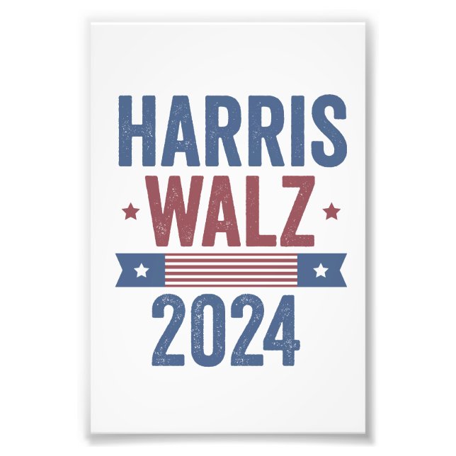 Harris Walz 2024 Valection Kamala Tim Waltz Americ Fototryck (Framsidan)
