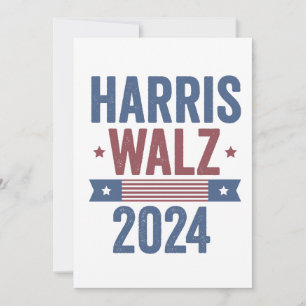Harris Walz 2024 Valection Kamala Tim Waltz Americ Inbjudningar