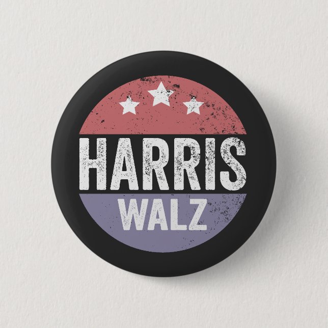 Harris Walz 2024 Valection Kamala Tim Waltz Americ Knapp (Framsida)