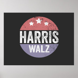 Harris Walz 2024 Valection Kamala Tim Waltz Americ Poster