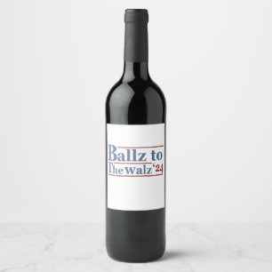 Harris Walz 2024 Valection Kamala Tim Waltz Americ Vinflaska Etikett