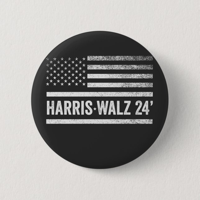 Harris Walz 2024 Valection Kamala Tim Waltz Knapp (Framsida)
