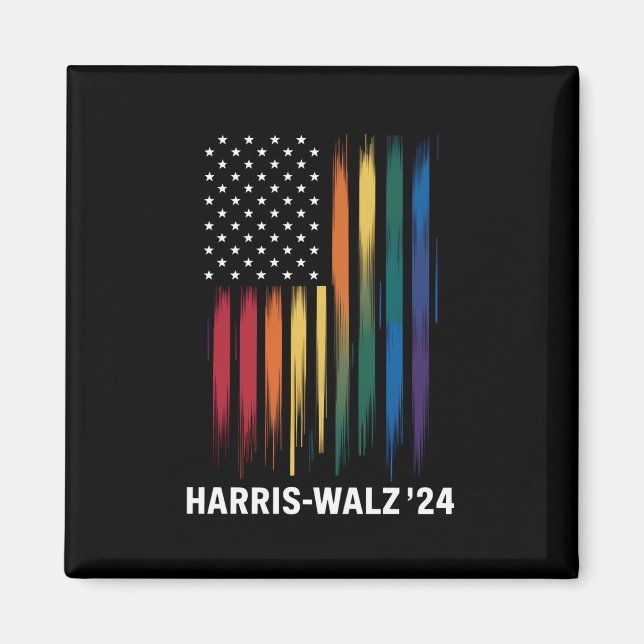 Harris Walz 2024 Valection Kamala Tim Waltz LGBT Magnet (Framsidan)