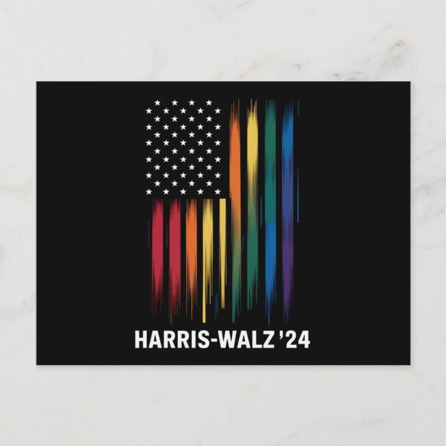 Harris Walz 2024 Valection Kamala Tim Waltz LGBT Vykort (Framsida)
