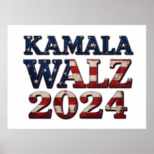 Harris Walz 2024 Valection Kamala Tim Waltz Poster