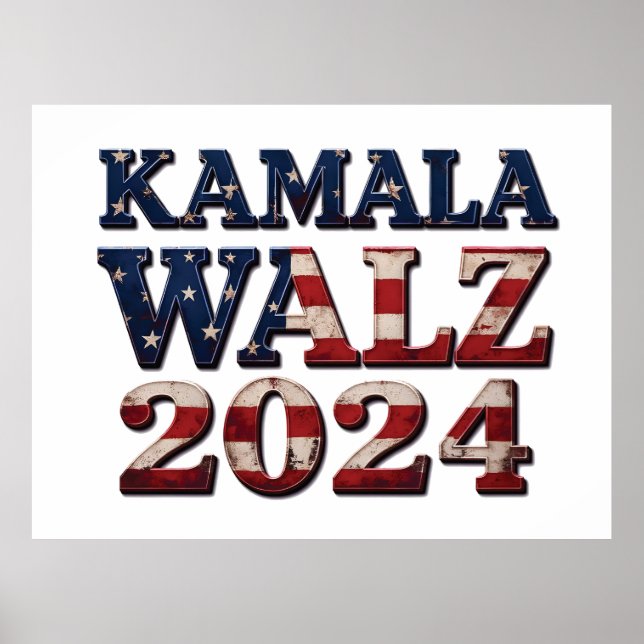 Harris Walz 2024 Valection Kamala Tim Waltz Poster (Framsidan)