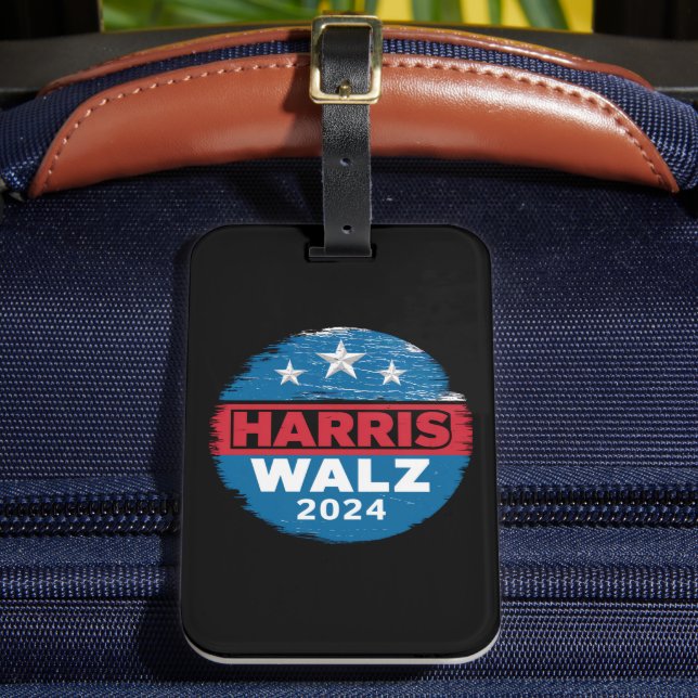 Harris Walz 2024 Valet Kamala Harris Tim Waltz  Bagagebricka (Framsida Insitu 2)