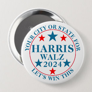 Harris Walz 2024 Valets Personlig Knapp