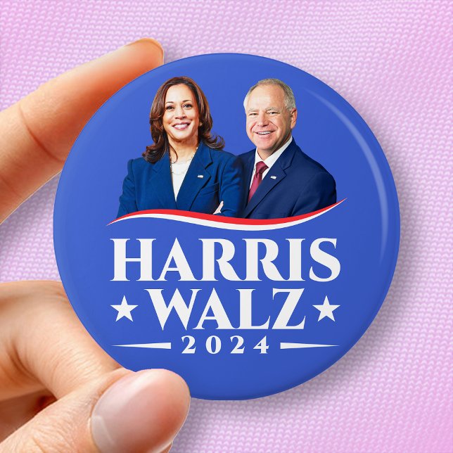 Harris Walz 2024, valfoto kampanj Knapp (Skapare uppladdad)