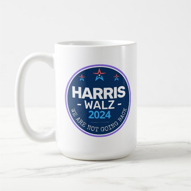 Harris Walz 2024 Vi ska inte tillbaka Kaffemugg (Vänster)