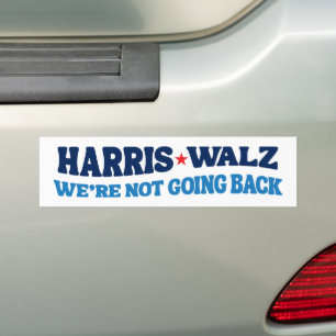 Harris Walz 2024 Vi ska inte tillbaka Retro Bildekal