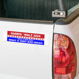 Harris / Walz 2024 Vilken dålig idé.. Bildekal