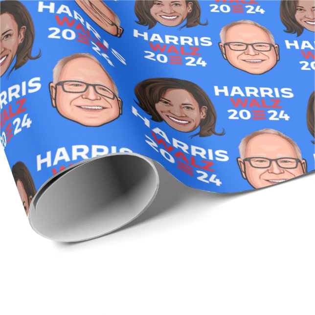 Harris Walz 2024 Wrapping Papper Presentpapper (Rullad Hörn)
