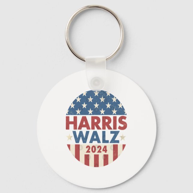 HARRIS WALZ 24 DEMOKRATI 2024 NYCKELRING (Framsida)