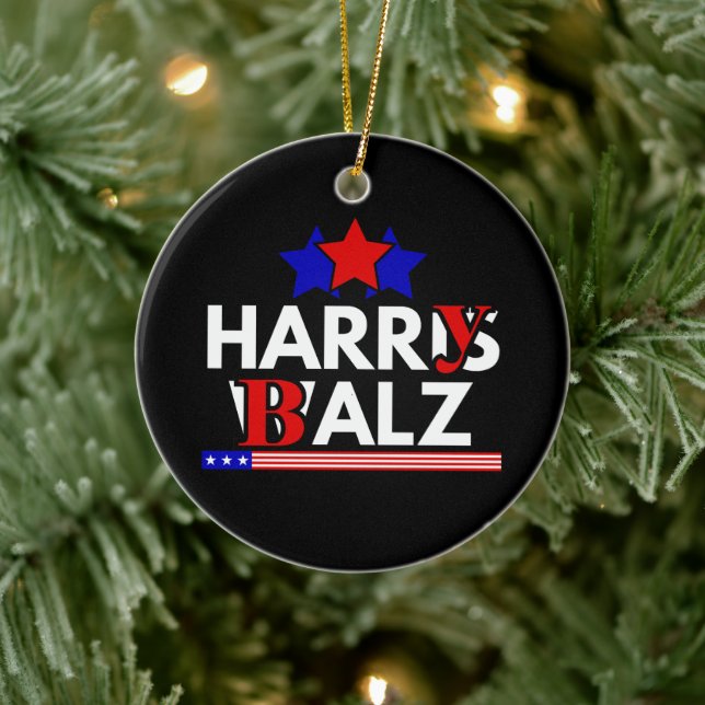 Harris Walz 24 Harry Balz 2024 Meme Democratics Julgransprydnad Keramik (Träd)