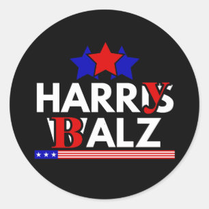Harris Walz 24 Harry Balz 2024 Meme Democratics Runt Klistermärke