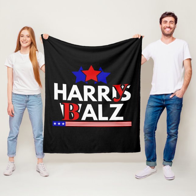 Harris Walz 24 Harry Balz 2024 Meme Demokrater Fleecefilt (På plats)
