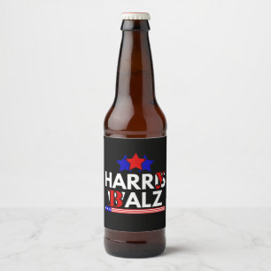 Harris Walz 24 Harry Balz 2024 Meme Demokrater Ölflaska Etikett