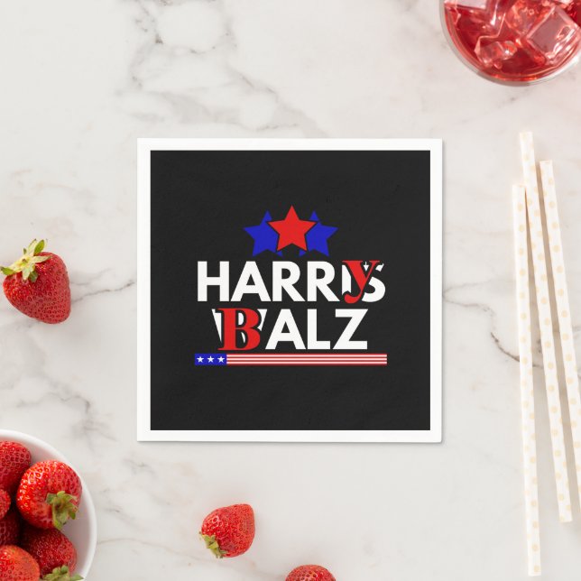 Harris Walz 24 Harry Balz 2024 Meme Demokrater Pappersservett (Insitu)